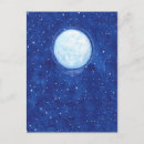 Buscar luna de la acuarela postales Noche