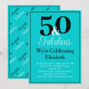 Buscar turquesa y negro invitaciones 50 y fabuloso