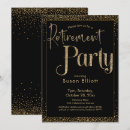 Buscar jubilación invitaciones Negro y oro
