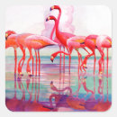 Buscar flamencos rosados pegatinas Retro