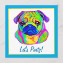 Buscar pug invitaciones Fiesta