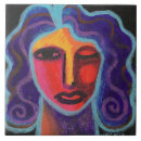 Buscar retrato abstracto azulejos Mujer