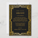 Buscar gran gatsby del boda invitaciones Negro y dorado
