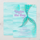 Buscar cola de la sirena invitaciones Acuarela