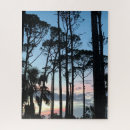 Buscar pinos puzzles Puesta de sol
