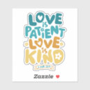 Buscar el amor es paciente pegatinas Cristiano