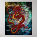 Buscar del dragón posters Rojo