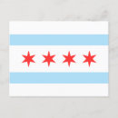 Buscar bandera de chicago postales Rojo