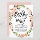 Buscar bohemio invitaciones de cumpleaños Flores acuáticas