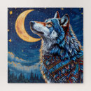 Buscar lobo y luna puzzles Noche