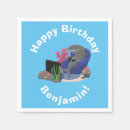 Buscar tiburón divertido servilletas Adorable