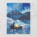 Buscar pintura de la noche estrellada postales Azul