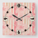 Buscar fondo rosado relojes de pared Flores