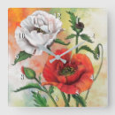 Buscar rojo y blanco relojes de pared Para ella