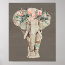 Buscar elefante floral posters Acuarela