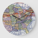 Buscar mapa del vintage relojes de pared Americana