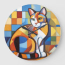 Buscar gato abstracto relojes de pared Pintura