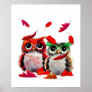 Buscar búho rojo posters Adorable