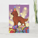 Buscar irlandés tarjetas de cumpleaños Setter rojo