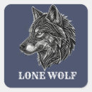 Buscar solitario pegatinas Lobo