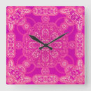 Buscar rosa brillante relojes de pared Púrpura