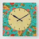 Buscar amarillo rojo y azul relojes de pared Floral