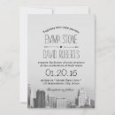 Buscar skyline invitaciones Negro y blanco