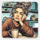 Buscar cansado pegatinas Café