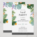 Buscar hawaiano invitaciones de cumpleaños Hojas de palma