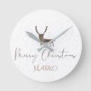 Buscar merry christmas relojes de pared Reindeer