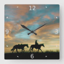 Buscar del oeste relojes de pared Silueta