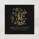 Buscar letra m tarjetas de visita Oro