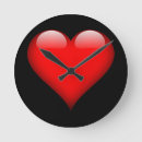 Buscar rojo corazón relojes de pared Para ella