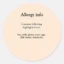 Buscar alergias alimentarias pegatinas Alerta de alergia alimentaria