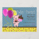 Buscar cerdo del dibujo animado invitaciones Fiesta