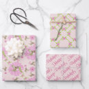 Buscar floral verde papel de regalo Rosa y verde