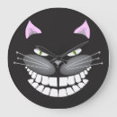 Buscar gato cheshire relojes de pared Negro