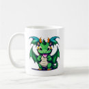 Buscar dragón verde tazas Para niños