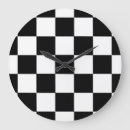Buscar tablero a cuadros relojes de pared Blanco y negro