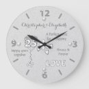 Buscar 25 años relojes de pared Aniversario de plata