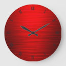 Buscar rojo brillante relojes de pared Negro