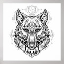 Buscar lobo nativo posters Tribal