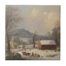 Buscar casa roja azulejos Invierno