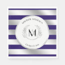 Buscar rayas de plata servilletas Monograma