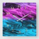 Buscar negro y violeta relojes de pared Abstracto