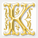 Buscar letra k pegatinas Dorado