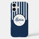 Buscar rayas blancas y azules iphone fundas Bloque de color