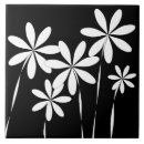 Buscar flores negras azulejos Blanco