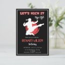 Buscar artes marciales invitaciones Rojo y negro