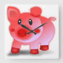 Buscar cerdo rosado relojes de pared Lechón